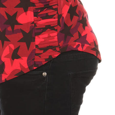 Berry Denim - Tee Shirt Oversize TS065 Rouge Camouflage