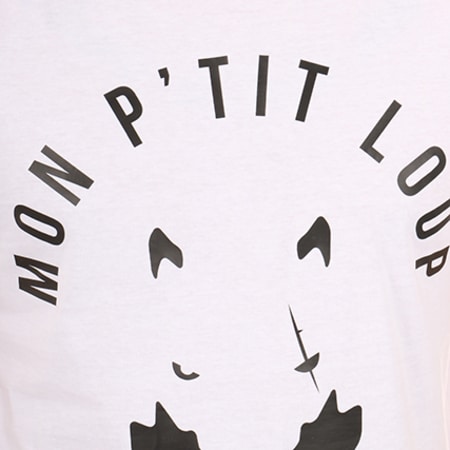 Fianso - Tee Shirt Mon P'tit Loup Blanc Noir