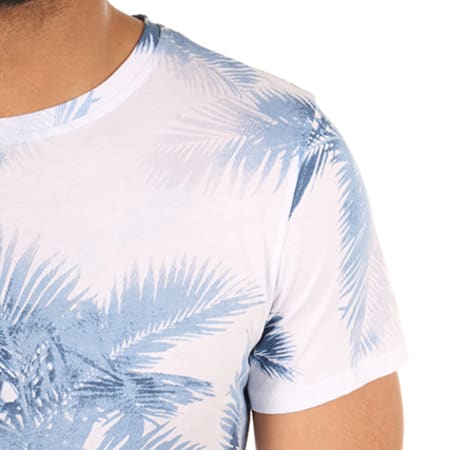 Uniplay - Tee Shirt Oversize T153 Floral Blanc Bleu