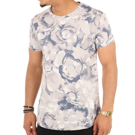 Uniplay - Tee Shirt Oversize 8337906 Floral Bleu Marine Gris
