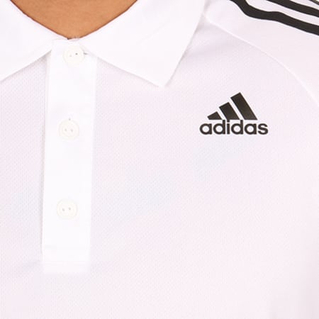 Adidas Sportswear - Polo Manches Courtes D2M 3 Stripes BK2602 Blanc