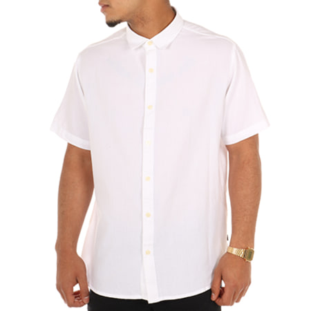 Only And Sons - Chemise Manches Courtes Anthony Plain Oxford Blanc