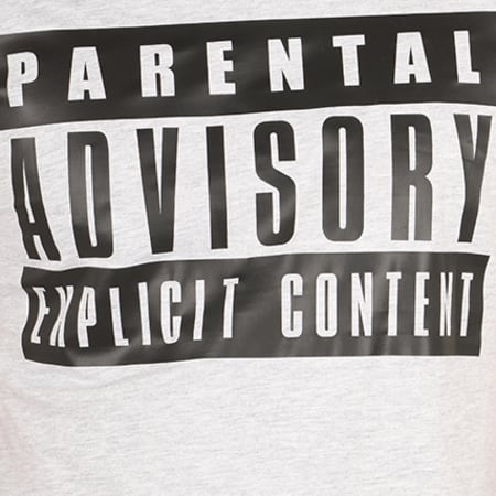 Parental Advisory - Tee Shirt Classic Logo Gris Chiné