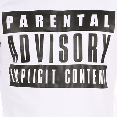 Parental Advisory - Tee Shirt Manches Longues Classic Logo Blanc