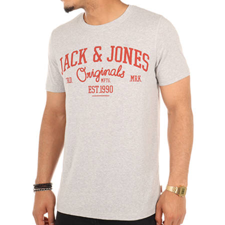 Jack And Jones - Tee Shirt Jolla Gris Clair Chiné