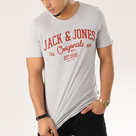 Jack And Jones - Tee Shirt Jolla Gris Clair Chiné