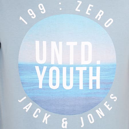Jack And Jones - Tee Shirt Poster Bleu Ciel