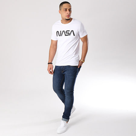 NASA - Tee Shirt Worm Logo Blanc