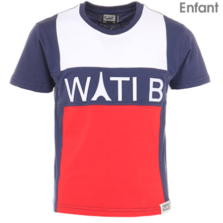 Wati B - Tee Shirt Enfant Parc Bleu Marine Blanc Rouge