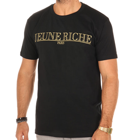 Jeune Riche - Tee Shirt Logo Noir Doré