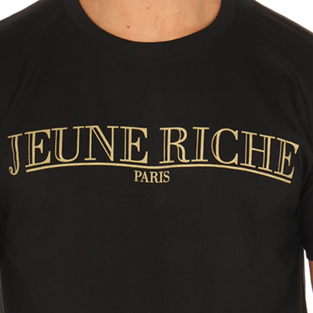 Jeune Riche - Tee Shirt Logo Noir Doré