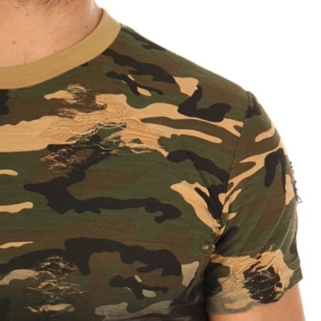 John H - Tee Shirt Oversize 157 Camel Noir Camouflage