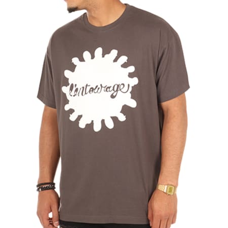 L'Entourage - Tee Shirt Logo Gris Anthracite