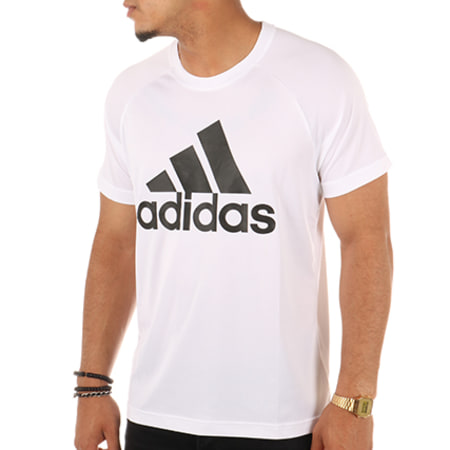 Adidas Sportswear - Tee Shirt D2M Logo BK0936 Blanc
