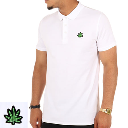 Luxury Lovers - Polo Manches Courtes Leaf Blanc