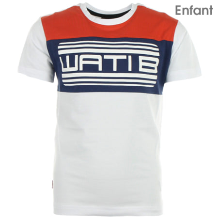 Wati B - Tee Shirt Enfant Milton Blanc Rouge Bleu Marine