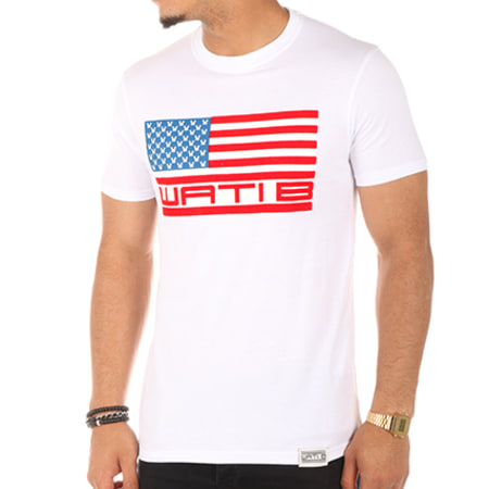Wati B - Tee Shirt Flag US Blanc
