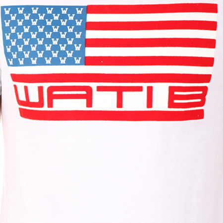 Wati B - Tee Shirt Flag US Blanc