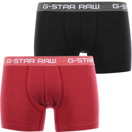 G-Star - Lot de 2 Boxers D03507-2058 Gris Anthracite Rouge Brique