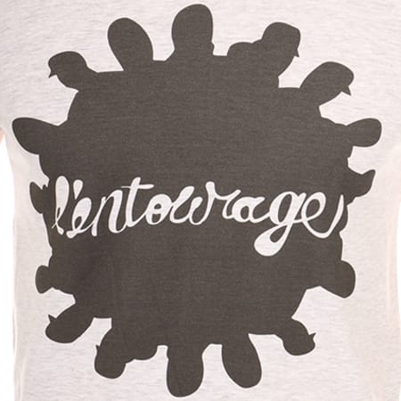 L'Entourage - Tee Shirt Logo Gris Clair Chiné