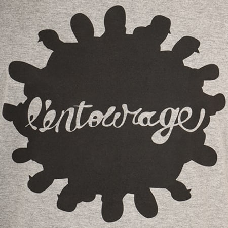 L'Entourage - Tee Shirt Logo Gris Chiné Noir