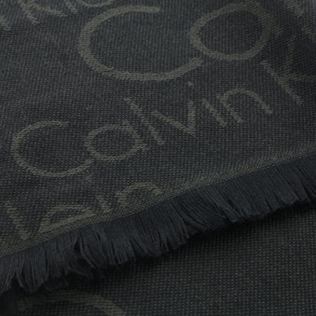 Calvin Klein - Echarpe Logo 2 Noir Vert Kaki Foncé