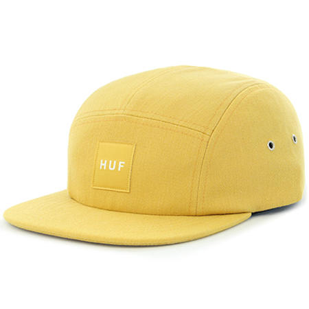 HUF - Casquette 5 Panel Box Logo Volley Jaune Moutarde
