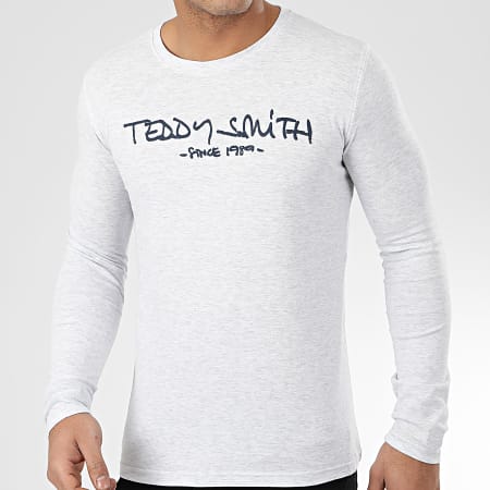 Teddy Smith - Tee Shirt Manches Longues Ticlass 3 Gris Clair Chiné