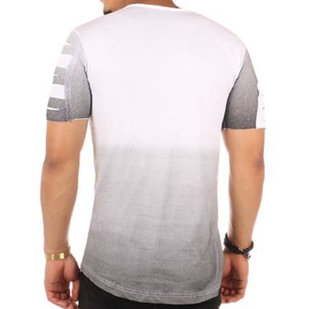 Ikao - Tee Shirt Oversize Avec Zip F062 Blanc Dégradé