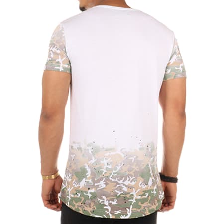 Ikao - Tee Shirt Oversize Avec Zip F046 Blanc Camouflage