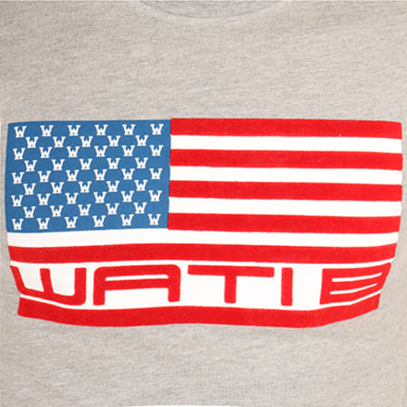 Wati B - Tee Shirt US Gris Chiné