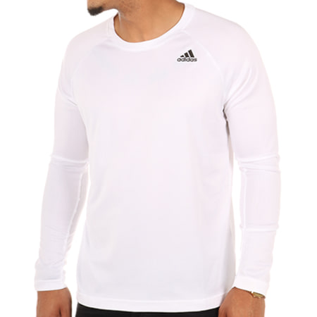 Adidas Sportswear - Tee Shirt Manches Longues D2M BK0976 Blanc 