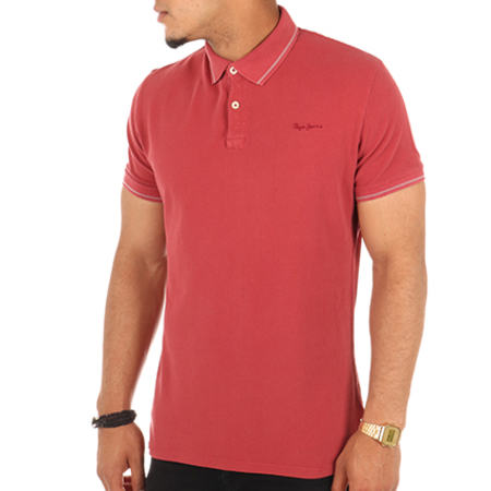 Pepe Jeans - Polo Manches Courtes Carya Rouge