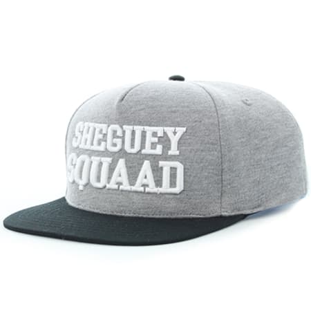 Sheguey Squaad - Casquette Snapback Logo Gris Noir