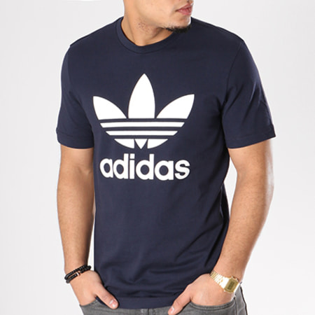 Adidas Originals - Tee Shirt Original Trefoil BQ7940 Bleu Marine