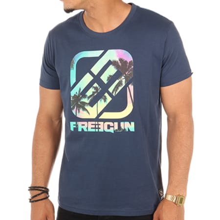 Freegun - Tee Shirt Logo Bleu Marine