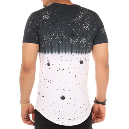 Gov Denim - Tee Shirt Oversize 10001 Blanc Noir Speckle