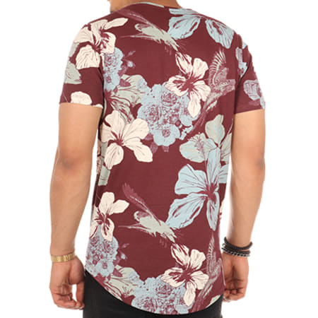 Jack And Jones - Tee Shirt Oversize Summer Bordeaux Floral