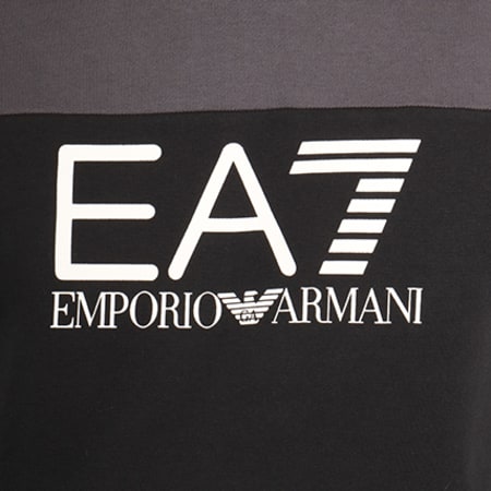 EA7 Emporio Armani - Sweat Capuche 6YPM98-PJ07 Noir Gris Anthracite