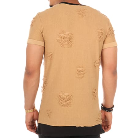 John H - Tee Shirt Oversize T09176 Camel