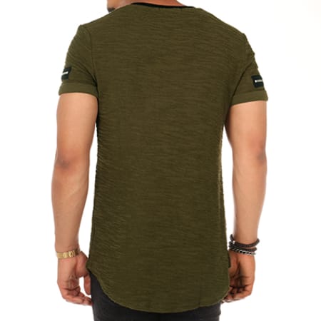John H - Tee Shirt Oversize T09149 Vert Kaki