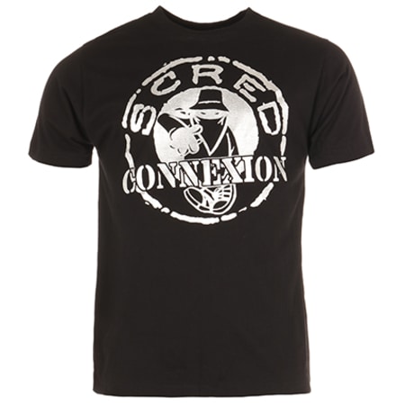 Scred Connexion - Tee Shirt Logo Noir Argenté