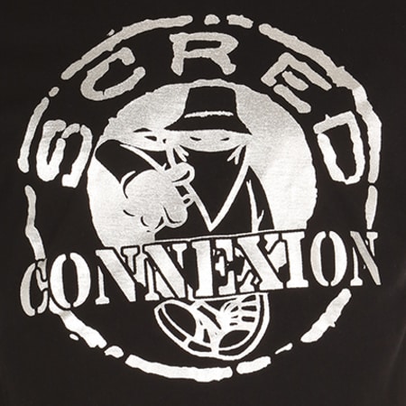 Scred Connexion - Tee Shirt Logo Noir Argenté