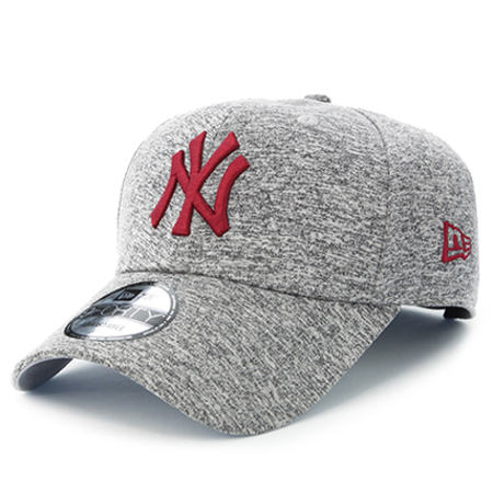 New Era - Casquette Tech Jersey 9 Forty MLB New York Yankees Gris Chiné Rouge