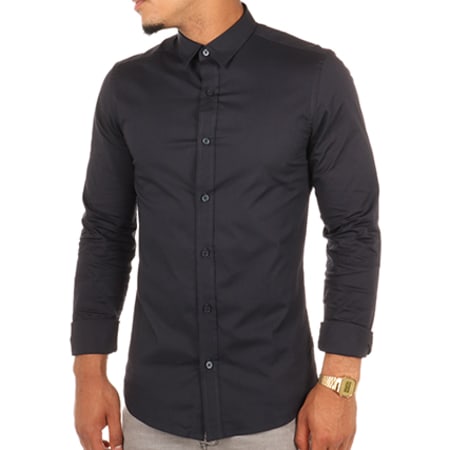 Only And Sons - Chemise Manches Longues Alfredo Bleu Marine