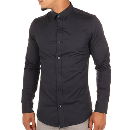 Only And Sons - Chemise Manches Longues Alfredo Bleu Marine