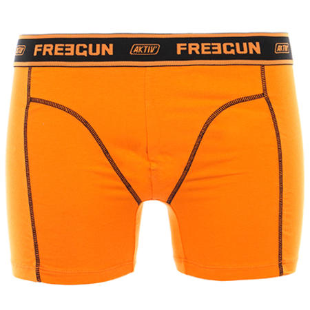 Freegun - Lot De 2 Boxers Aktiv Sport Noir Orange