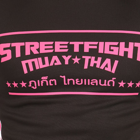 Street Fight - Tee Shirt Muay Thai Noir Rose