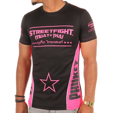 Street Fight - Tee Shirt Muay Thai Noir Rose