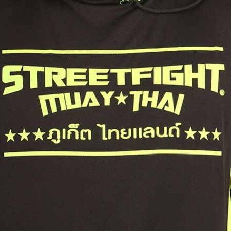 Street Fight - Débardeur Capuche Muay Thai Noir VertFluo
